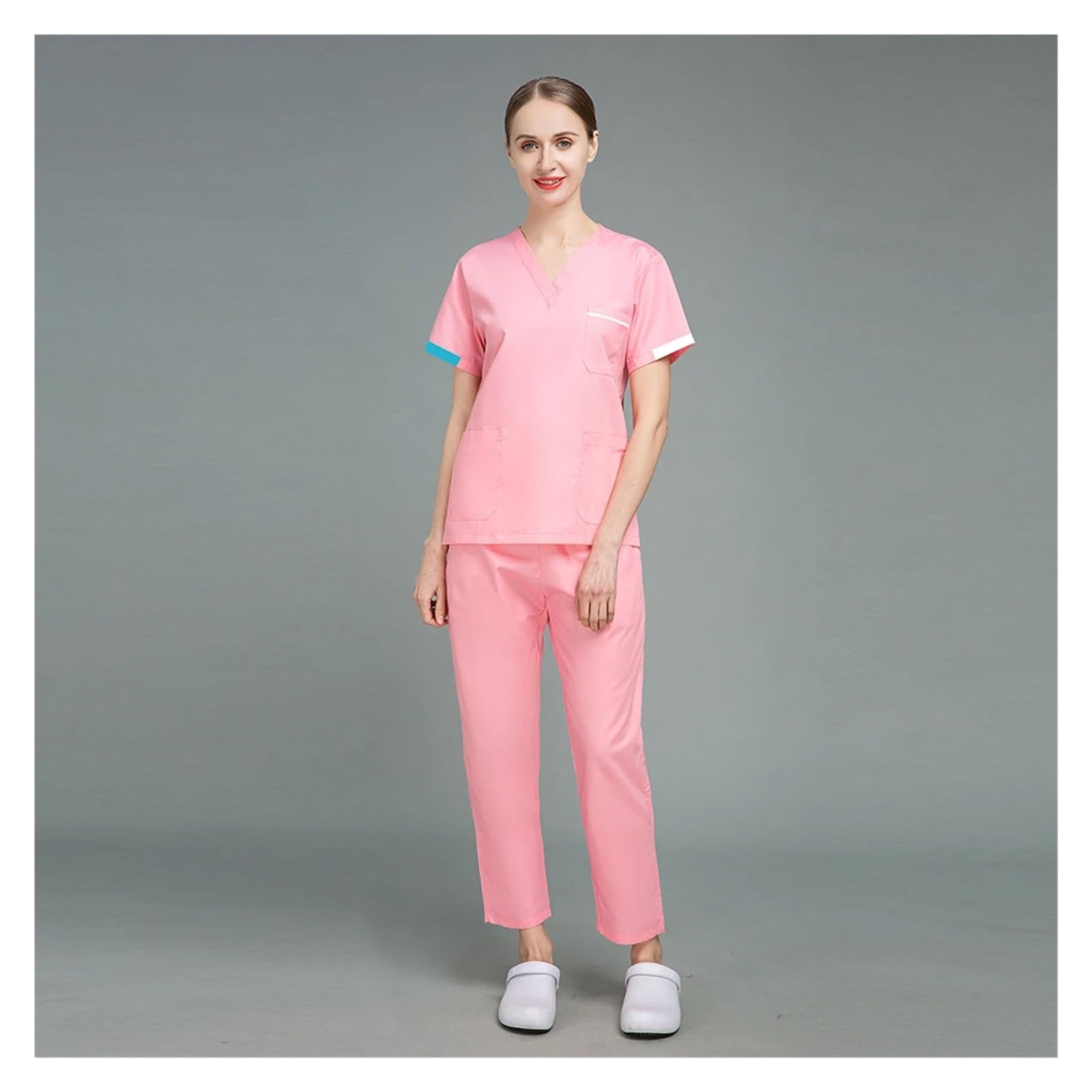 Divisa Infermiere Donna Tute da Lavoro for Infermieri, Uniformi for Sala Operatoria, Abbigliamento da Lavoro for Medici, Set di Camici, Pantaloni(42009-Purple,M)