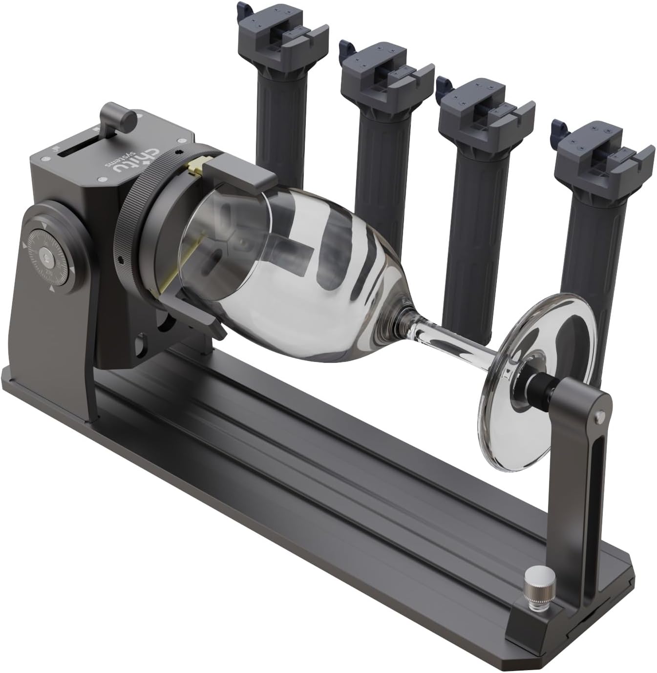 Chitu Systems Upgraded RR1 Rotary Roller,180° Angle Adjustment Jaw Roller, Compatible with Most Laser Engraver Machine for Engraving Cylindrical Object Boxes, Wine Glass, Tumbler, Ring