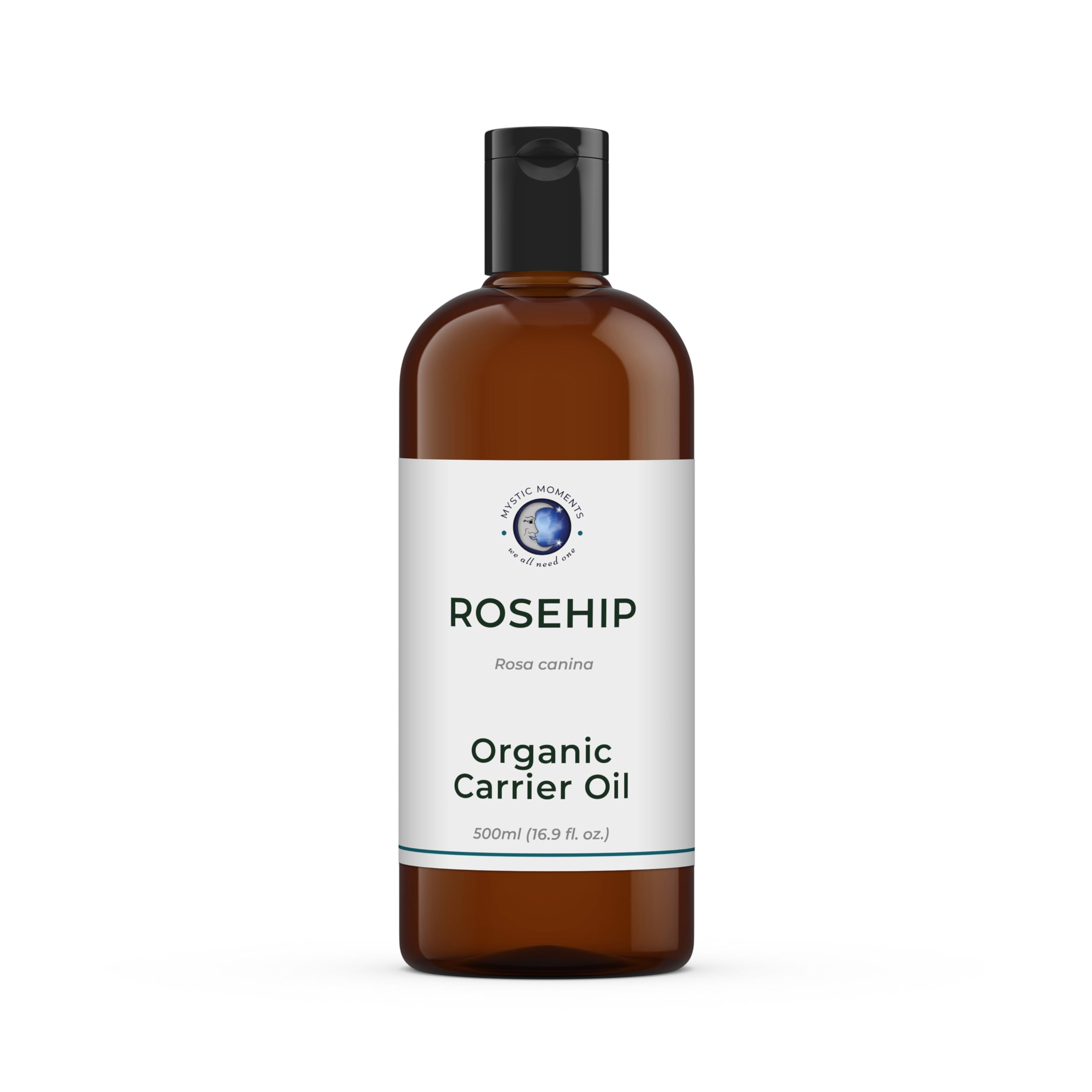 Mystic Moments | Rosehip Organic Carrier Oil 500Ml | Cold Pressed Rosa Canina Seed Oil | Natural Skin Hydration & Rejuvenation | Ideal For Hair & Face | Unrefined | Chile Origin | Vegan Gmo Free