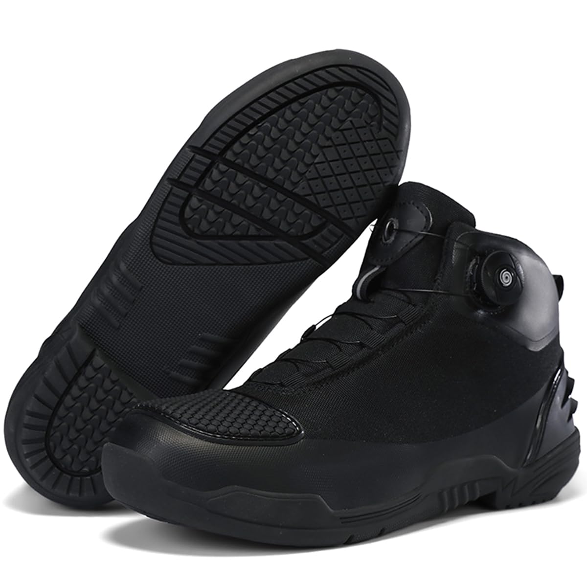 SDEQA Scarpe da Moto per Uomo Impermeabili Stivali Moto in Pelle | Scarpe da Ginnastica da Motociclo Supporto alla Caviglia e Shift Pad