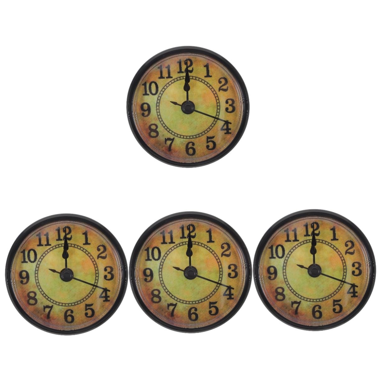 STOBAZA 4 Stück Vintage Uhrwerk Einbau Uhr für DIY Projekte Retro Uhrkopf mit Mechanismus für Wand und Tischuhren Einfache Installation und Langlebige Materialien
