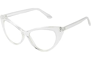 ShadyVEU Women's Clear Cateye Sunglasses: Vintage Chic, UV Protection, Non-Prescription