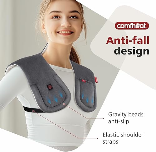 Miniatura 4 de Almohadilla térmica inalámbrica para aliviar el dolor de cuello y hombros, envolturas térmicas de cuello recargables con batería, calentador