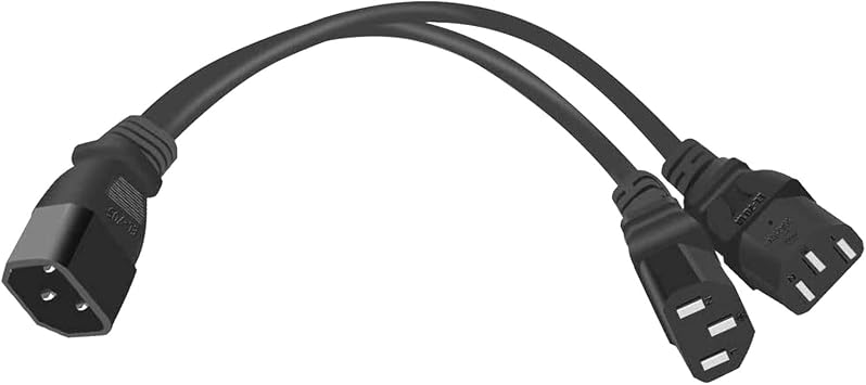 UPS Server C14 to 2 x C13 Y Splitter Adapter Extension Power Cable Cord 30cm