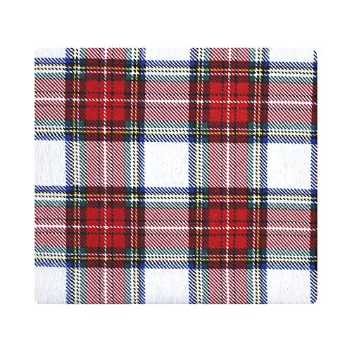 Image of Hudson Baby Unisex Baby Cotton Flannel Receiving Blankets, White Tartan, One Size