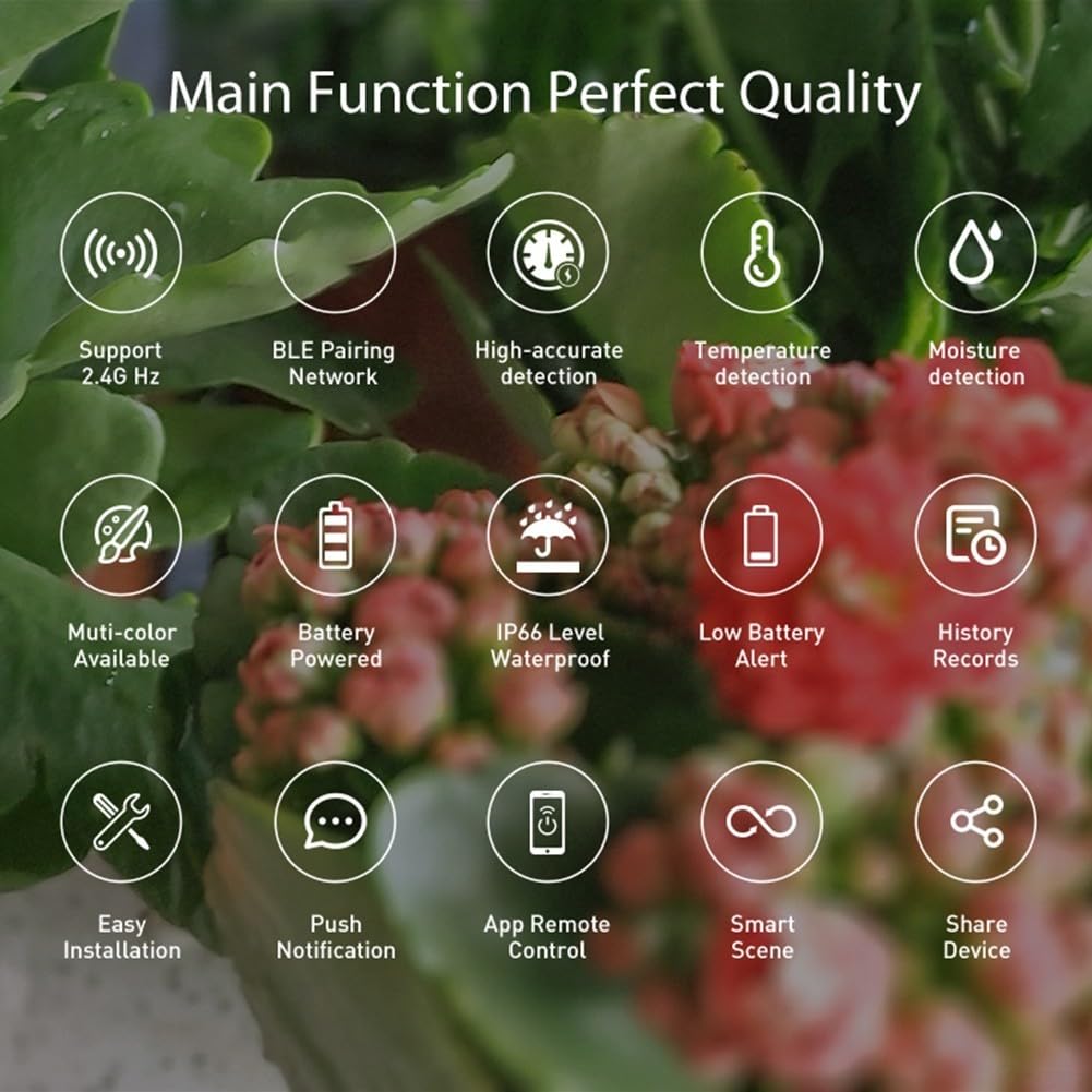 Medidor de sensor de humedad del suelo, higrómetro Wifi sensor de humedad ForTuya, para patio, granja, jardín, plantas de césped interior y exterior