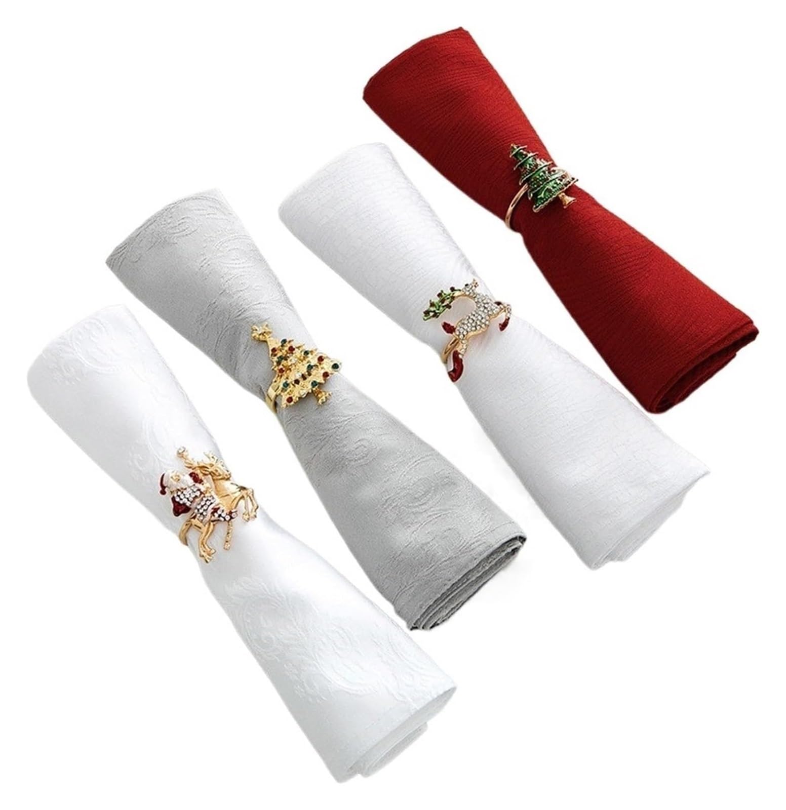 Napoles de Tela de poliéster, Servilletas de Mesa 6 Piezas Jacquard Multicolor Lavable cumpleaños decoración Fiesta Boda(Grey3)