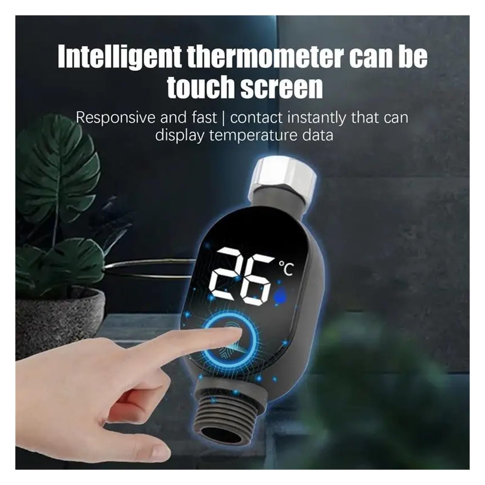 Thermomètre de douche Jauge de température d'eau douche, compteur avec affichage LED, thermostat bain étanche for la maison, salle et Pour la maison et le bain