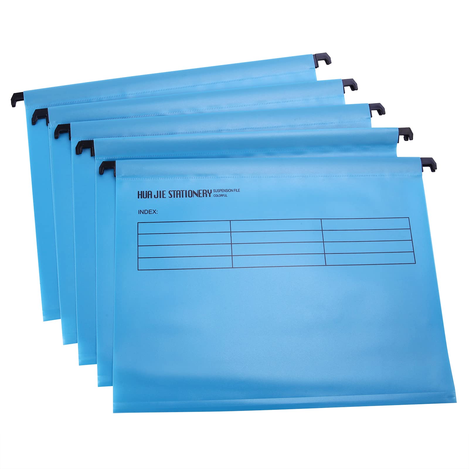 12 unidades Foolscap Grande Archivadores de suspensión con pestañas e insertos para tarjetas, Azul, Archivo Carpetas Colgantes Polipropileno, Medidas 41 x 25 x 37 cm
