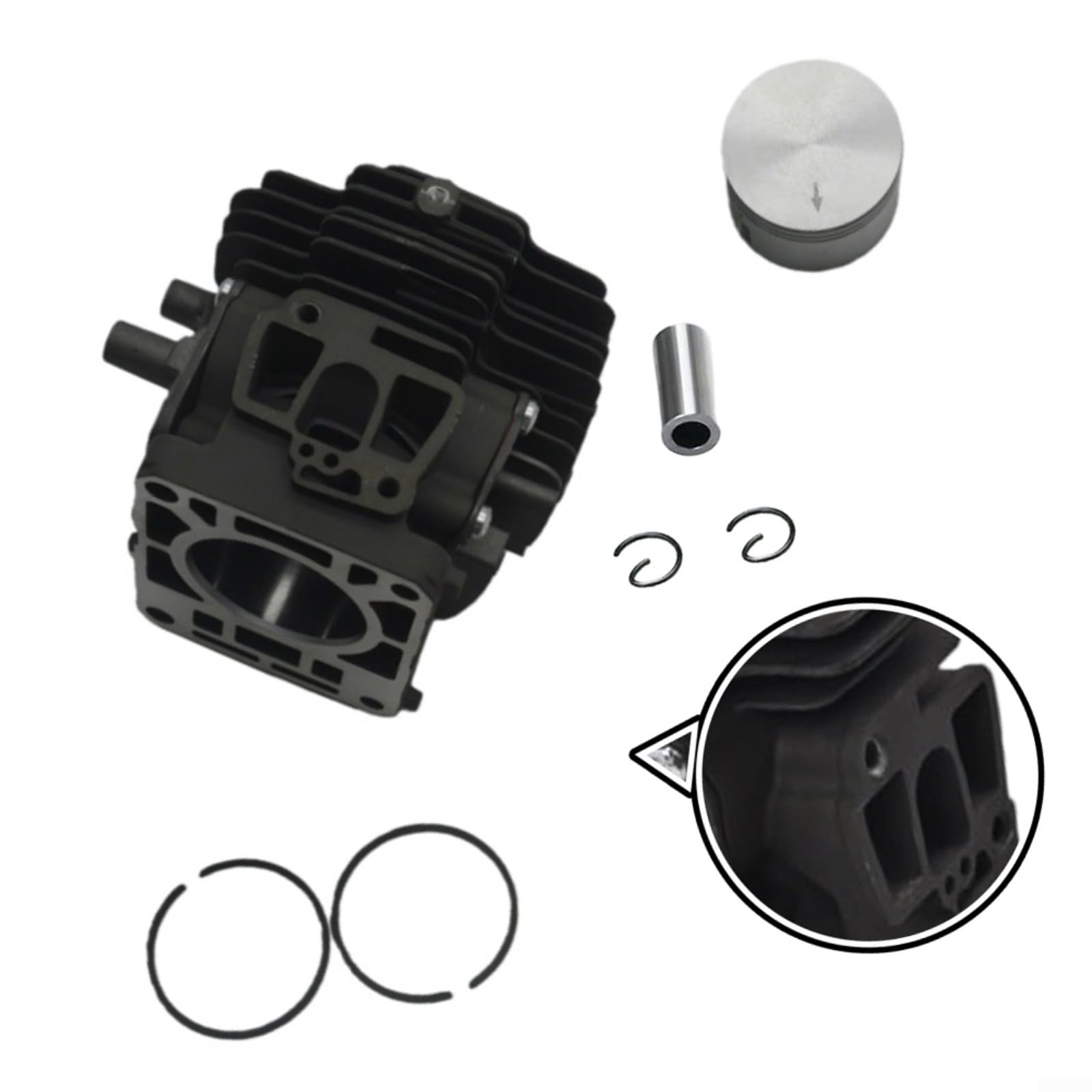 Kit de cilindro para cortacésped de 40 mm para montaje de pistón compatible con FS240 FS240R FS360C FS361, incluye pin, circlips, anillos para mantenimiento de jardín
