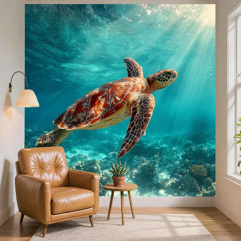 Tapeta z włókniny, bezzapachowa, odporna na rozerwanie, zielona, wygląd 3D, 200 x 140 cm
