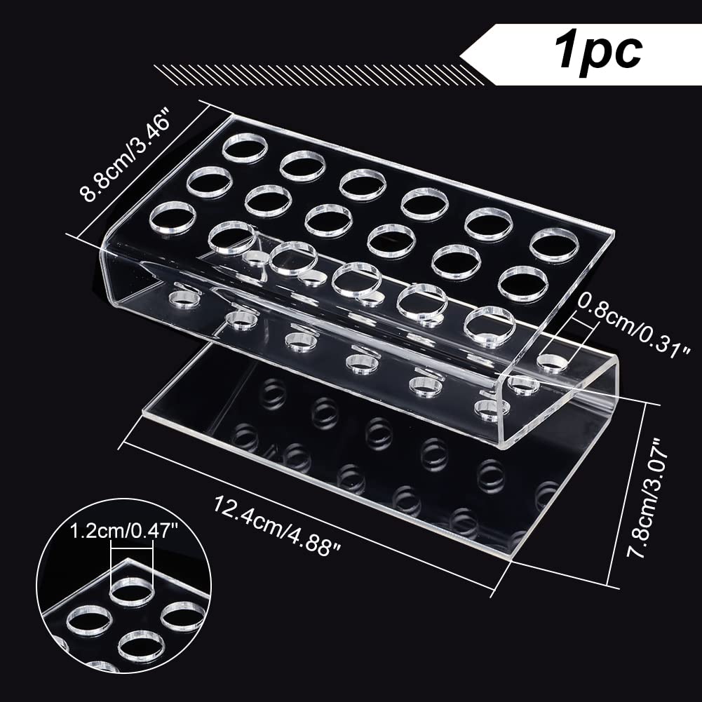 Espositore Per Penne In Acrilico - 6 Scomparti, Trasparente, 17.5x9x7.5 Cm - Foto 3
