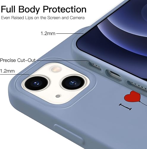 Miniatura 2 de Idocolors Funda de teléfono para iPhone 14, diseño de perro salchicha de silicona líquida de animales azules, de goma de gel suave de dibujos