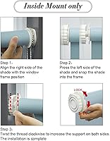 Vista 8 de Persianas enrollables para ventanas opacas sin taladro, persianas enrollables con cable, cortadas al cliente, sin herramientas, instalación