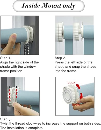 Miniatura 8 de Persianas enrollables opacas sin taladro, persianas enrollables con cable cortadas por el cliente a medida, sin herramientas, persianas de ventana