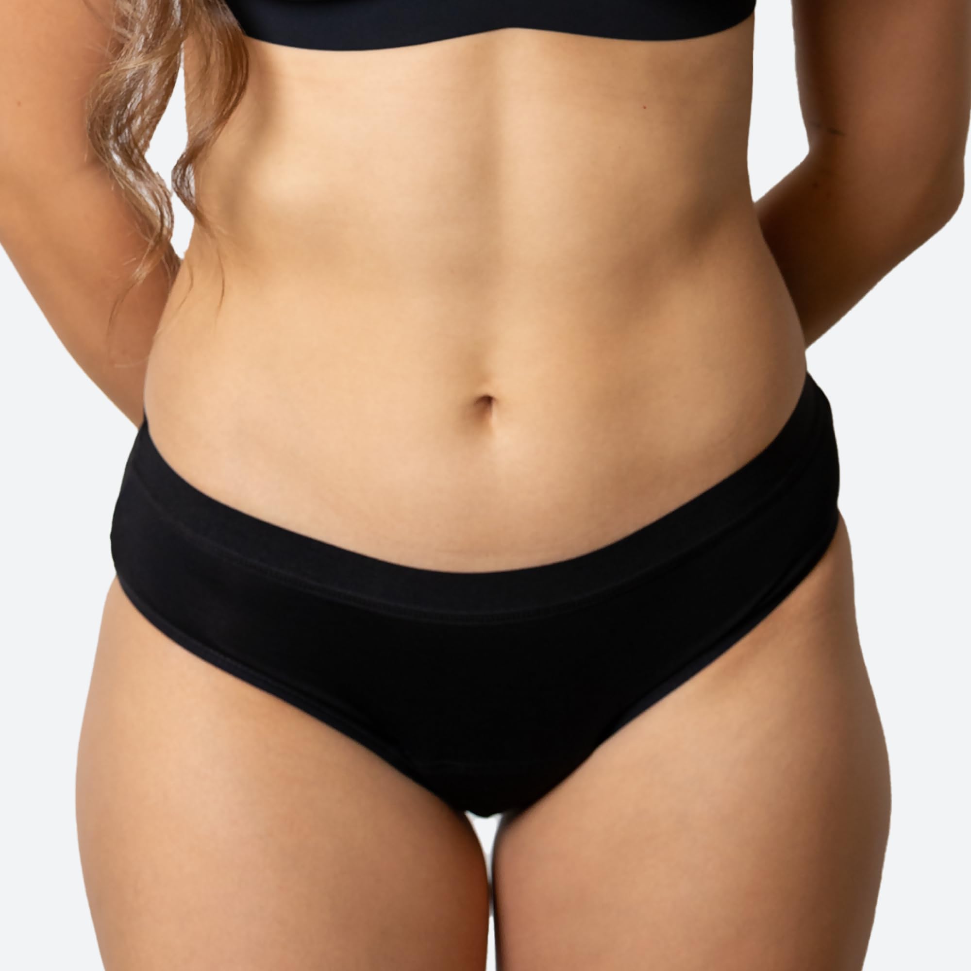 Ecowoman | Mutandine mestruali per Donna | Flusso abbondante | Slip mestruali lavabili e a prova di perdite per il ciclo o l'incontinenza (Nero-classico, M)