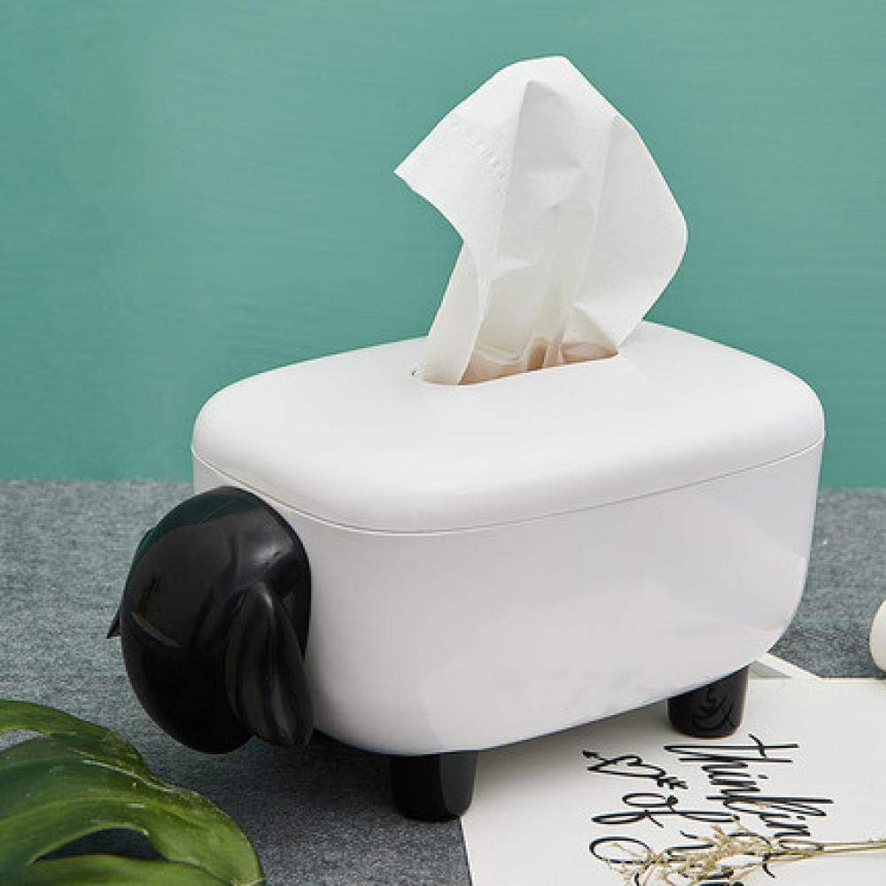 COOLSHOPYDecorations Art Craft Sheep tissue box decoration plastic paper box living room tray Decorations