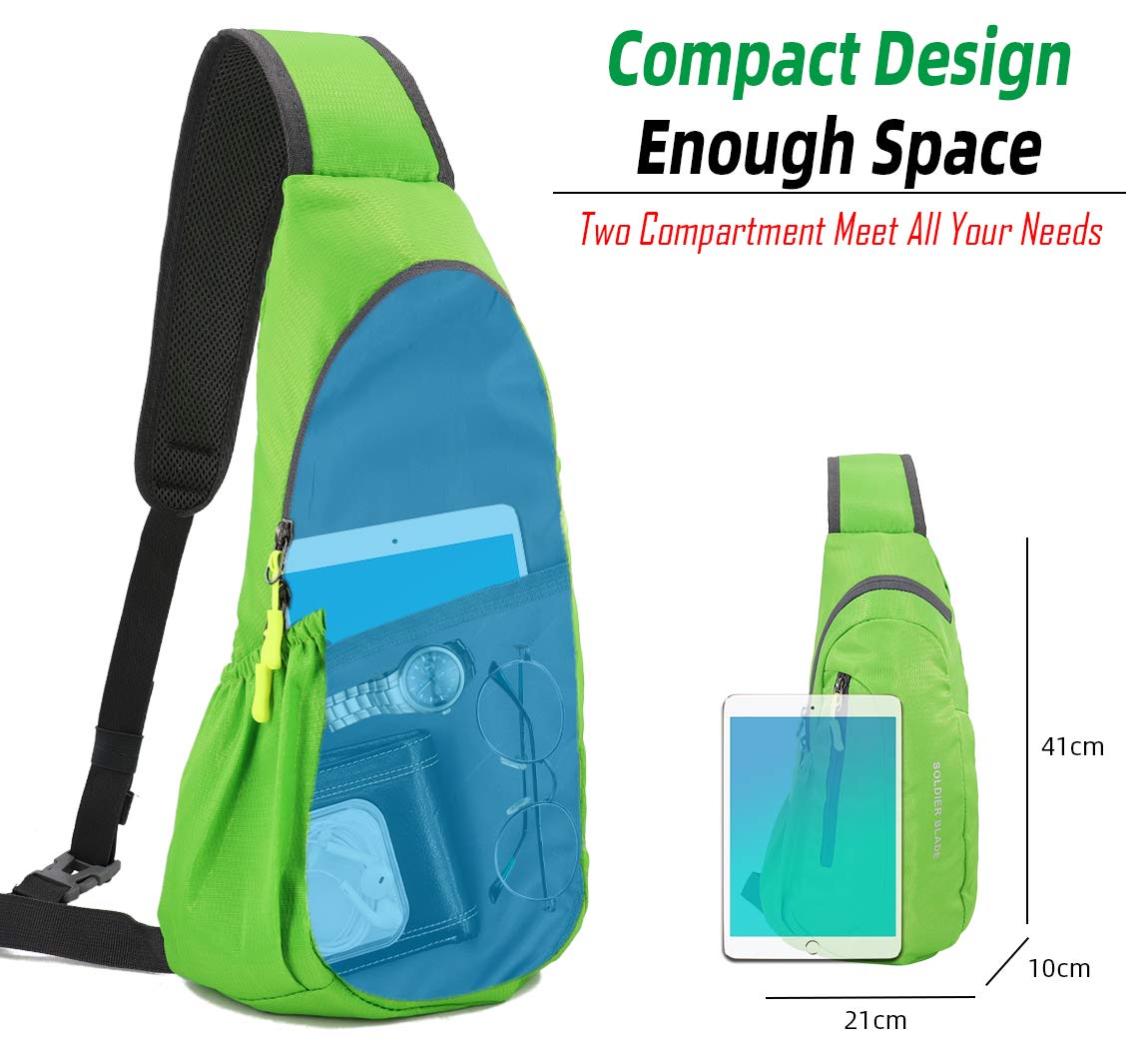 Gisdanchz Borsa a Spalla Uomo, Marsupio Sportivo Uomo Running Borsa Moto Chest Bag Mini Sling Backpack Rucksack Impermeabile Zaino Monospalla Borsello Tracolla Borse Ragazza Borsello, Verde