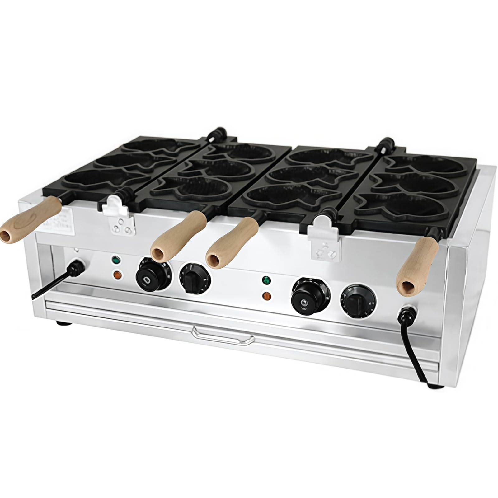 Gaufrier Taiyaki en Forme De Poisson (6/12 Emplacements), Gaufrier éLectrique Professionnel, Gaufrier AntiadhéSif, Moule en Forme De Poisson, pour Restaurants, CaféS