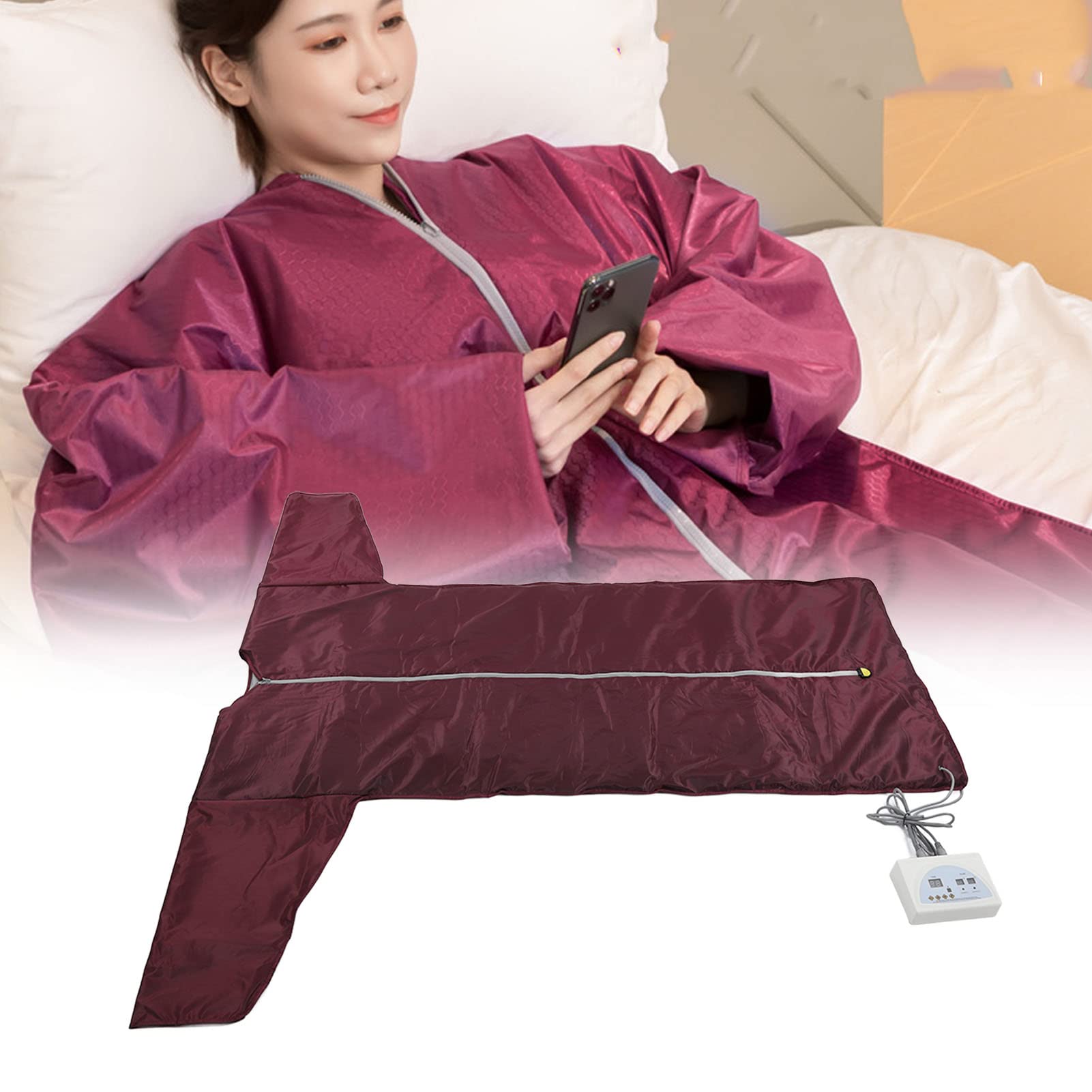 Coperta per Sauna a Infrarossi, Coperta per Sauna Personale per Sollievo Dalla Fatica Disintossicante Sauna Portatile a Infrarossi Lontani Macchina di Bellezza con Interruttore di Sicurezza(EU)