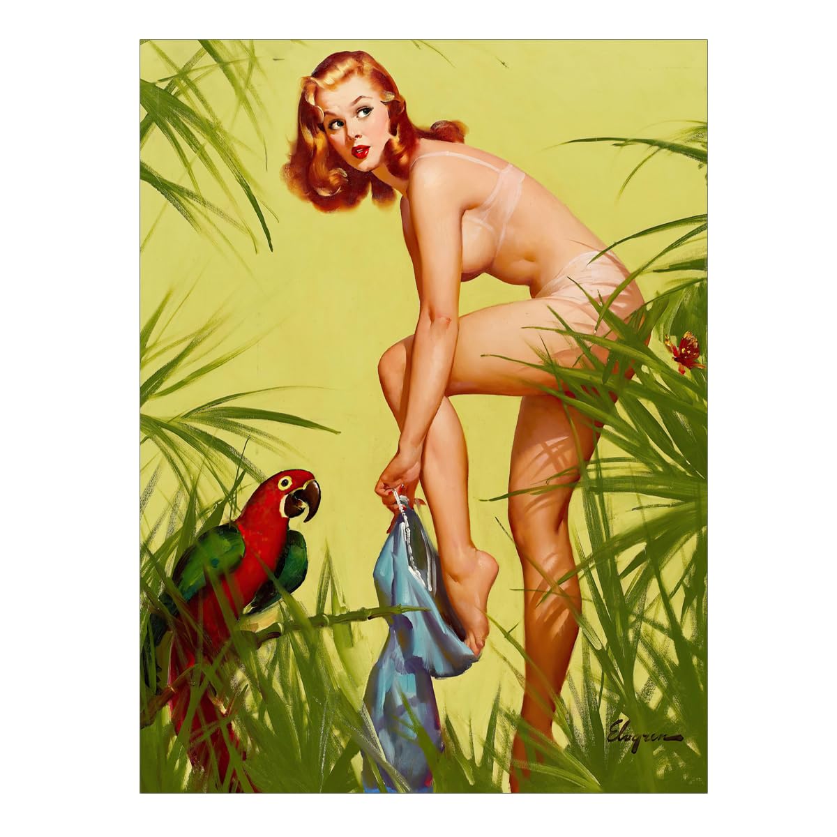 Sexy Pin Up Girl Metal Sign Garage Man Cave, 10x8in ref25259