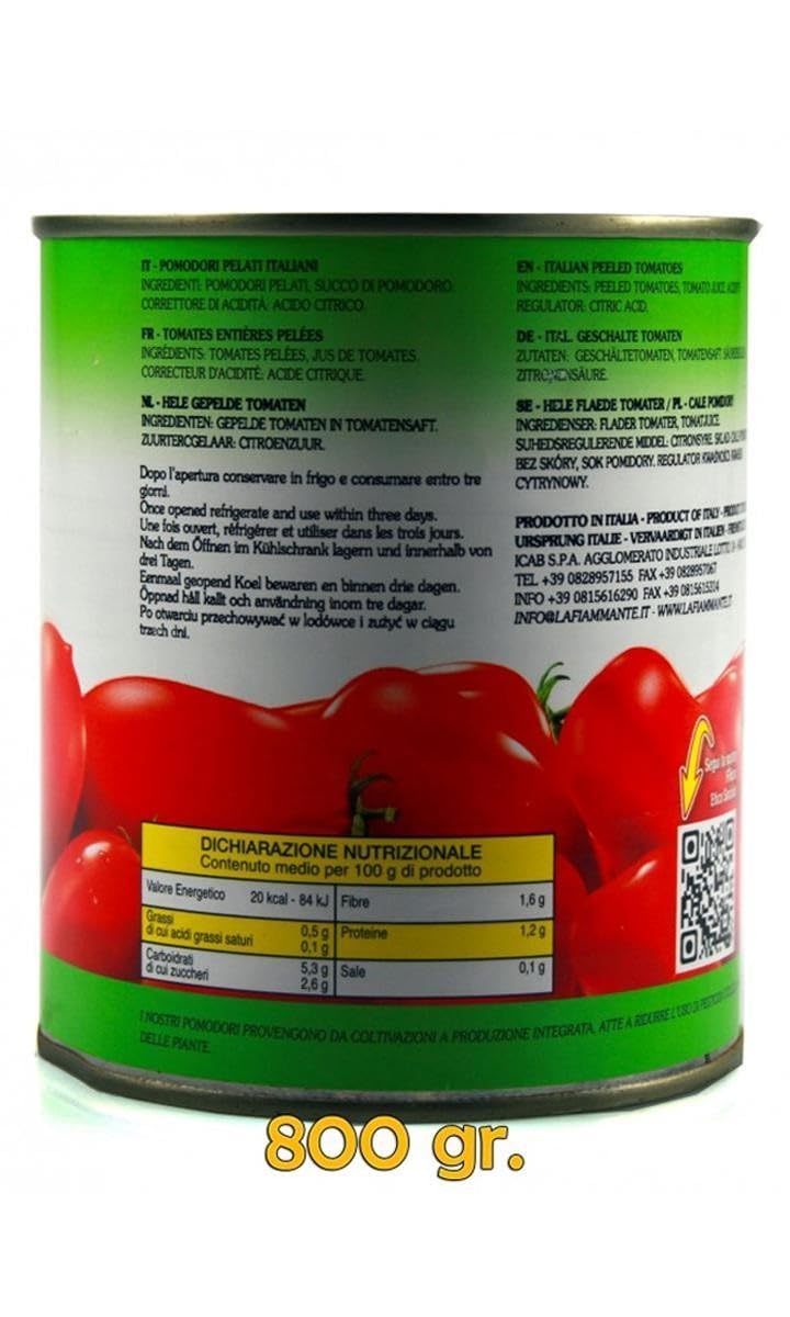 GESCHÄLTE TOMATEN DIE FLAMME 12 X 800 GR