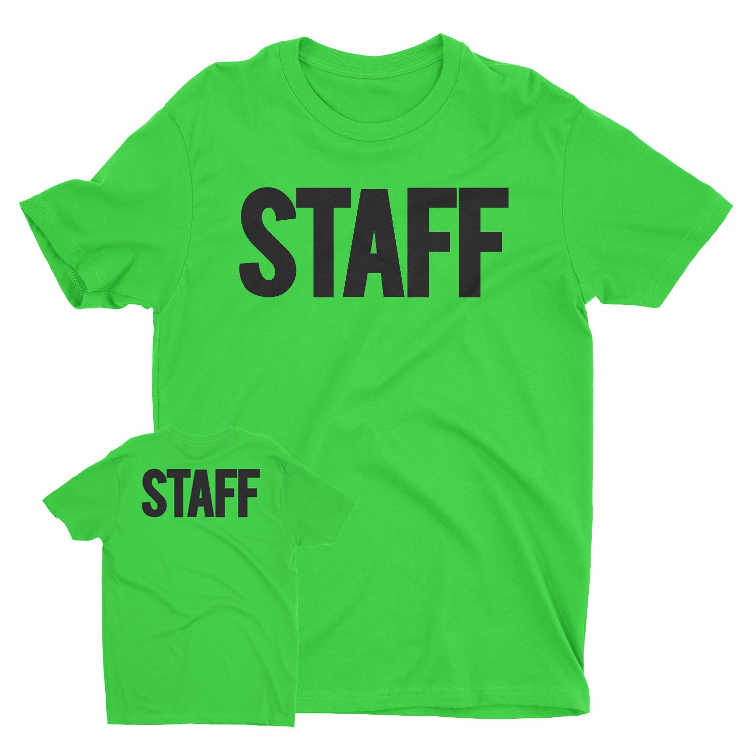 NYC FACTORYMen's Staff T-Shirt Front Back Print Tee Event Uniform Screen Printed Tshirt