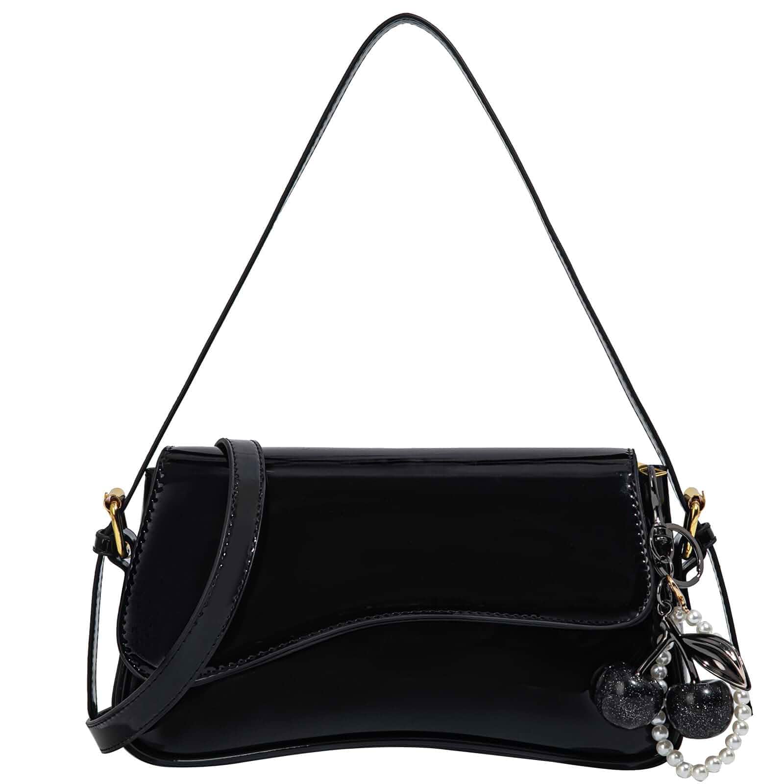 AOIR Purse for Women Hobo Bags with Cherry Pendant Crossbody Shoulder Bag | Classic Retro Underarm y2k Detachable Straps