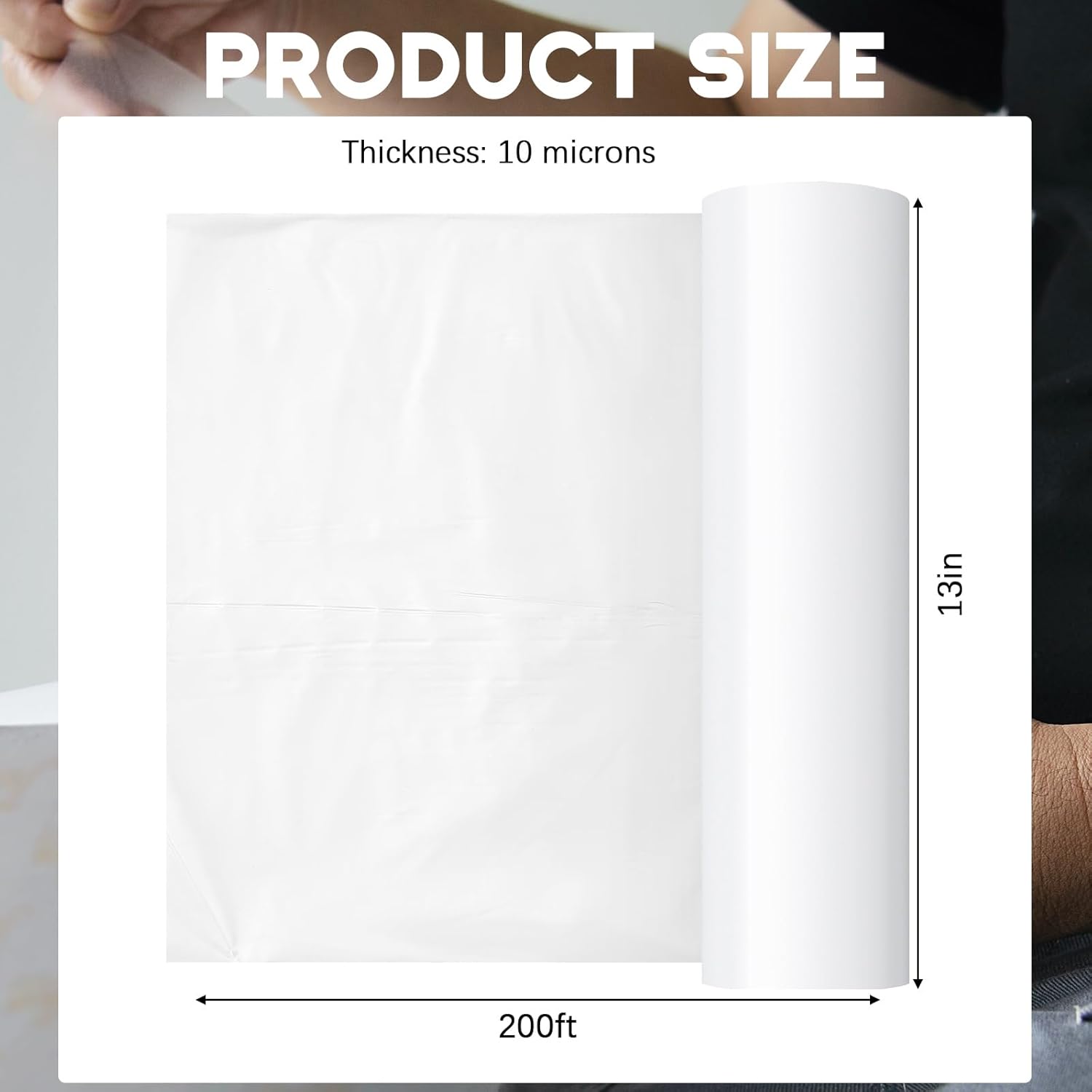 Lay Flat Ducting Poly Tubing, Suitable for 8" and Below Blowers (200ft x 13 Inch)(200ft X 13 Inch)