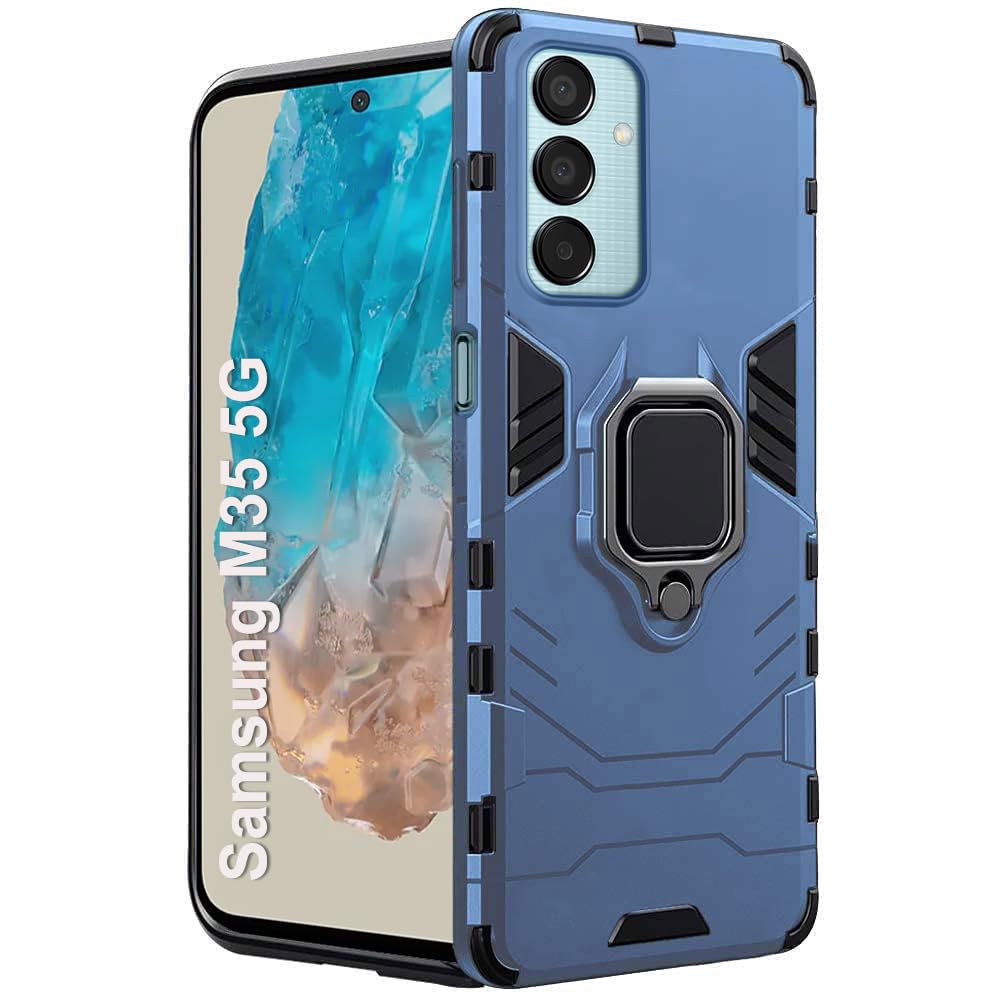 TheGiftKart Tough Armor Bumper Back Case Cover for Samsung Galaxy M35 5G | Ring Holder & Kickstand in-Built | 360 Degree Protection Back Case Cover for Samsung Galaxy M35 5G (PC & TPU, Greyish Blue) (B0D9D5WFMK) Amazon Price History, Amazon Price Tracker
