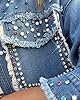 CHICME Womens Casual Denim Jacket Contrast Sequin ... #3