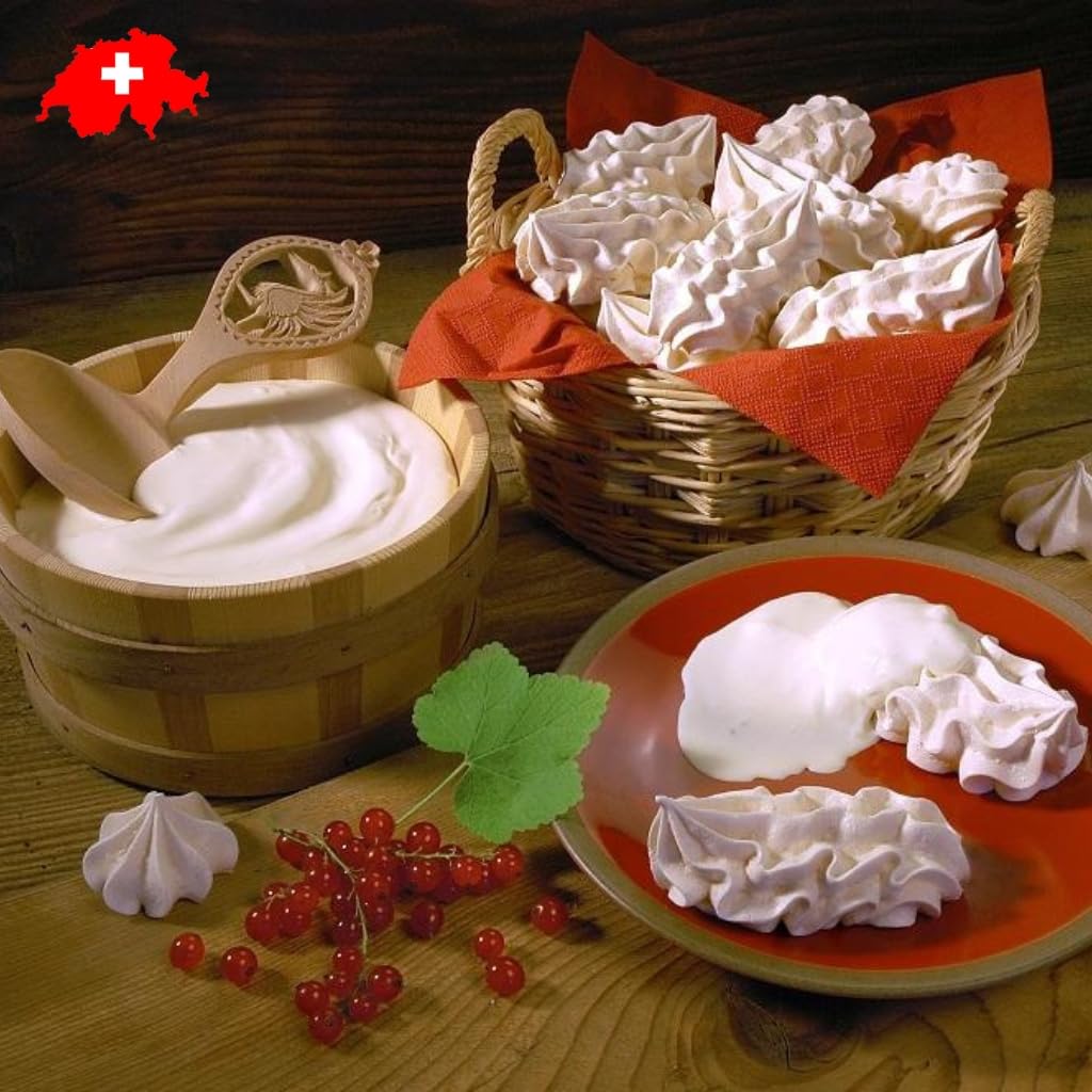Crème Double de la Gruyère x3 – Crème Suisse Artisanale 51% MG – Texture Onctueuse & Veloutée – Idéale avec Meringues, Fruits & Desserts – Produit Authentique Sans Additifs – 3 Pôts de 200g