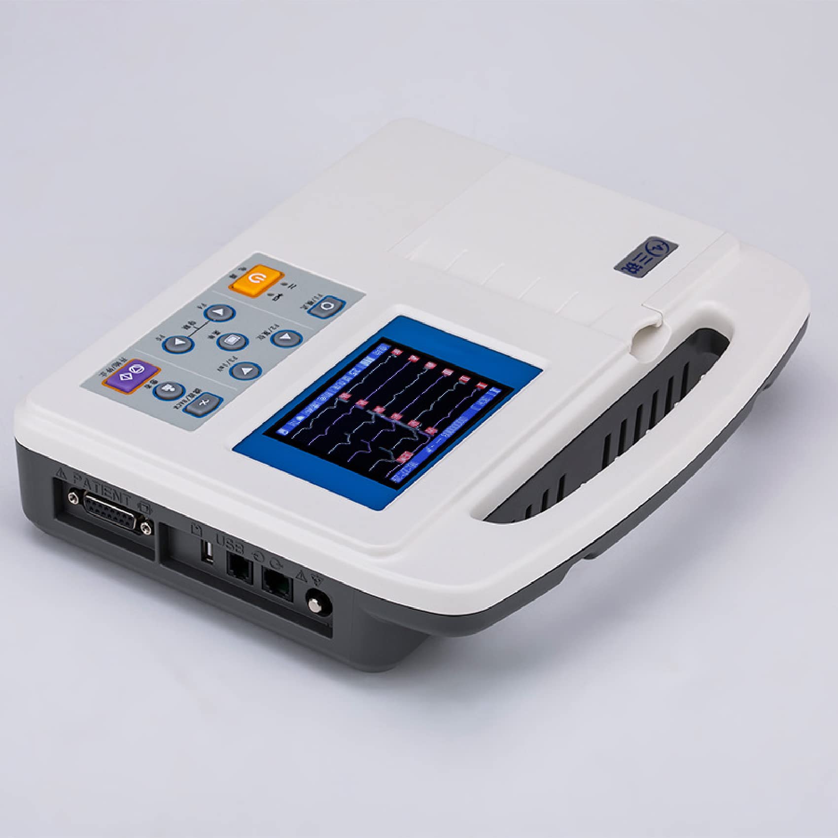 Easy-Monitor-Einheit, tragbarer EKG-/EKG-Monitor, professionelles Farb-LCD-Digital-12-Kanal-3-Kanal-Gerät mit Druckpapier für die medizinische Mundpflege, Vitalzeichen-Intensivstation CCU