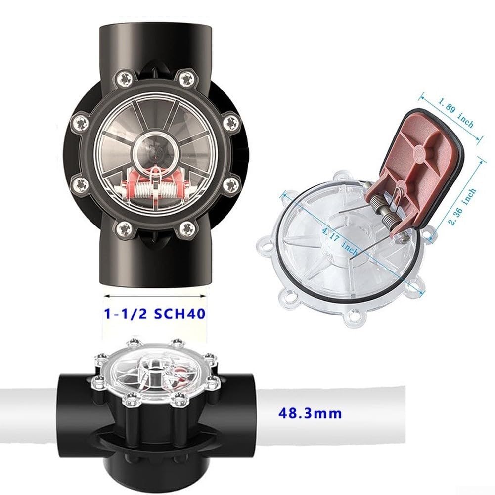 Cubierta de válvula de retención de piscina, conjunto de cubierta de válvula ABS con solapa para piscina 7056 y 7235, fácil reemplazo de fontanería para mantenimiento de piscina (válvula de retención)