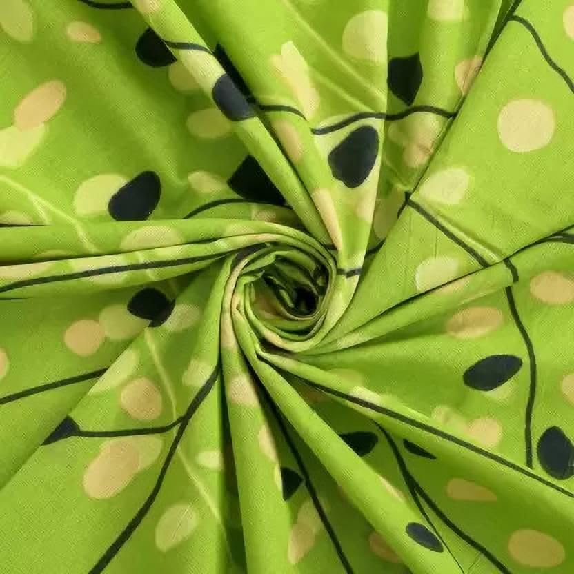 Image of La Verne144 TC 100% Cotton King Size Jaipuri Rjasathani Print Bedsheet with 2 Pillow Covers (Green)