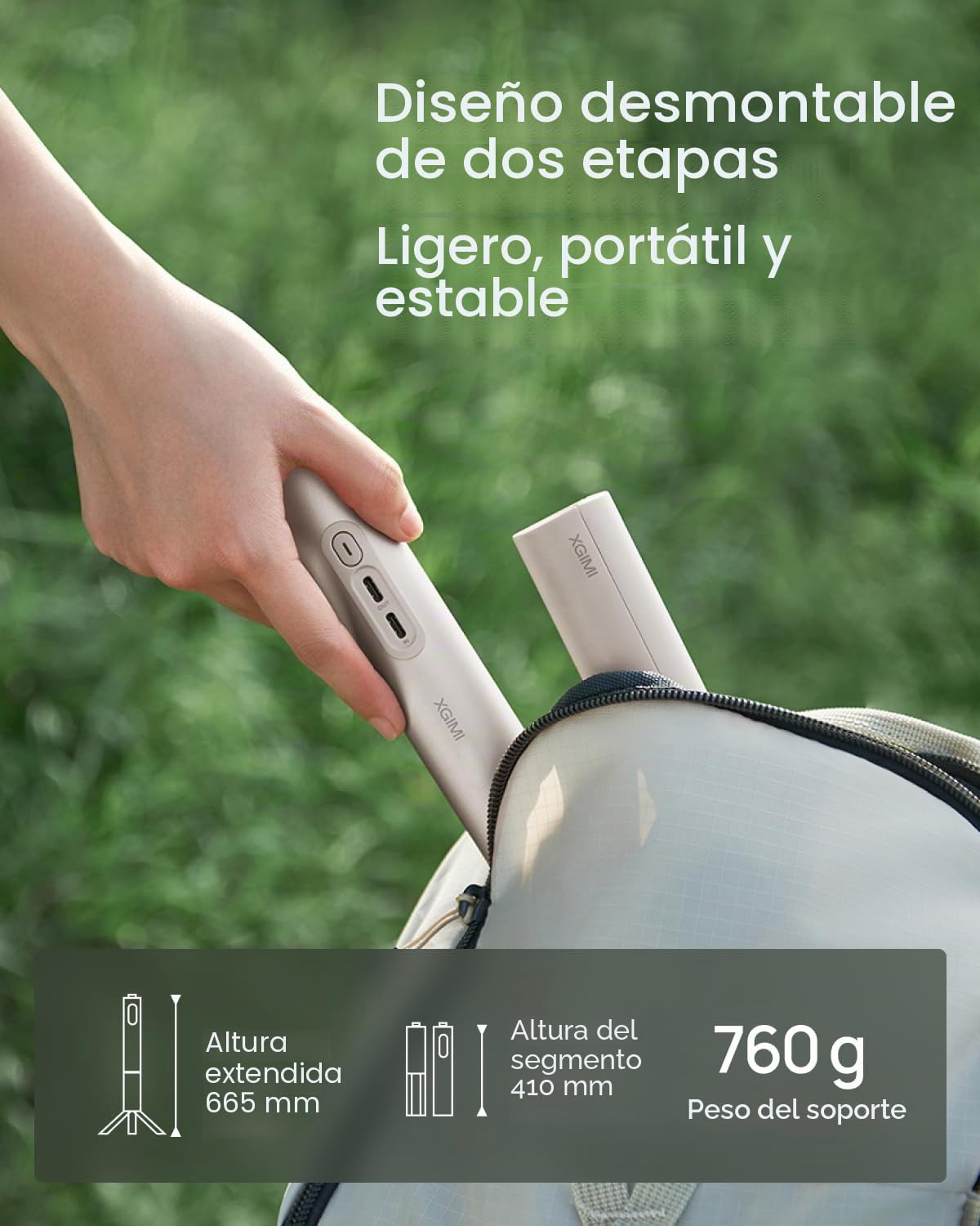 XGIMI Base de Alimentación para el Proyector MoGo 3 Pro, Banco de Energía Integrado, Batería de Gran Capacidad de 20000 mAh, 2.5H de Reproducción, Compañero Flexible y Portátil para el Exterior