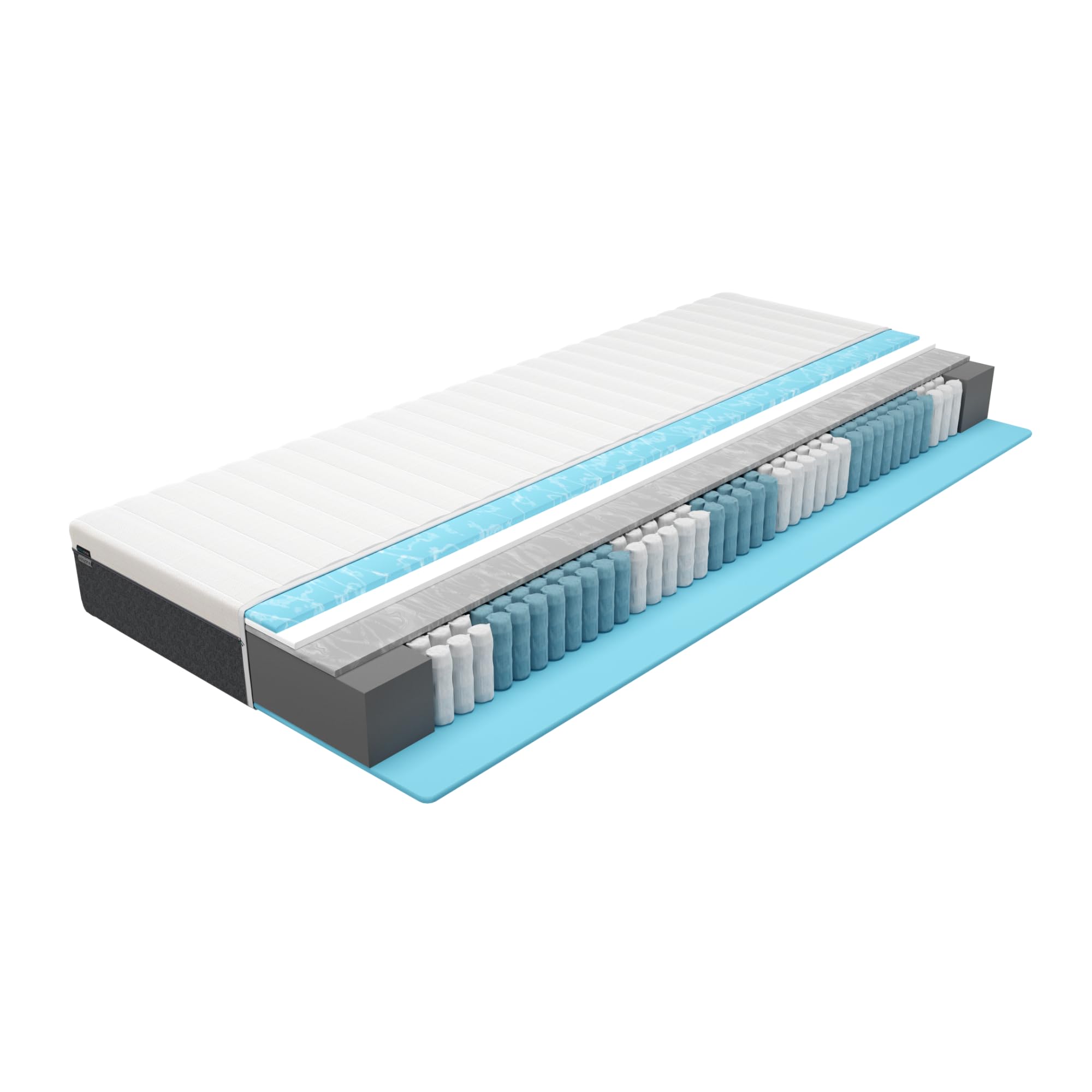 BMM materasso easyone 80x200 cm/Sistema ibrido a 5 strati/il nucleo a molle insacchettate incontra la schiuma/ortopedico a 7 zone Altezza del materasso 22 cm/Materassi Sviluppo prodotti in Germania…