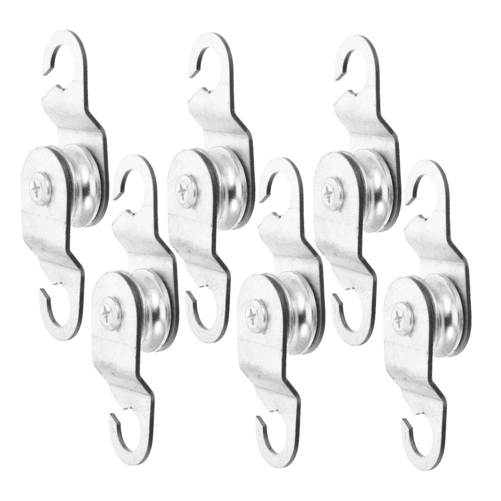 YARNOW 6pcs Single Pulley Block Heavy Duty Cable Pulleys Iron Winch Block Plant Hook Wire Hanging Greenhouse Ventilation