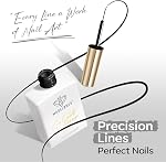 modelones Black French Tip Liner Gel Polish, 15 ML All Black Classic Color Nail Art Paint Swirl with Upgraded Fine Line Brush Soak Off U V DIY Home Salon Professional Manicure Design Gift for Women