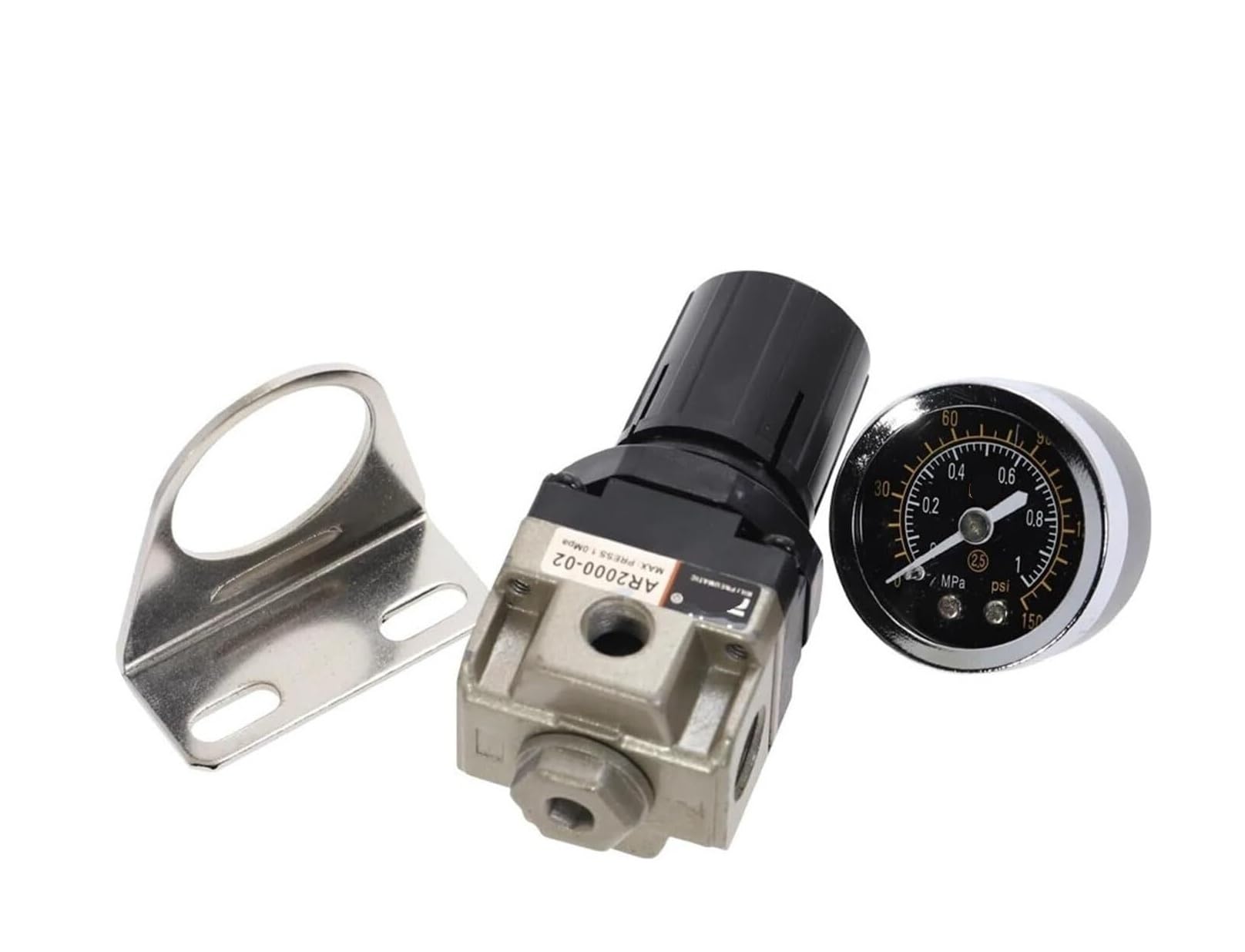 Crcrc One Color Ar2000-02 G1/4'' Pneumatic Pressure Regulator With Pressure Gauge, Adjustable Regulating Valve For Compressors 1Pc(Ar2000-02)