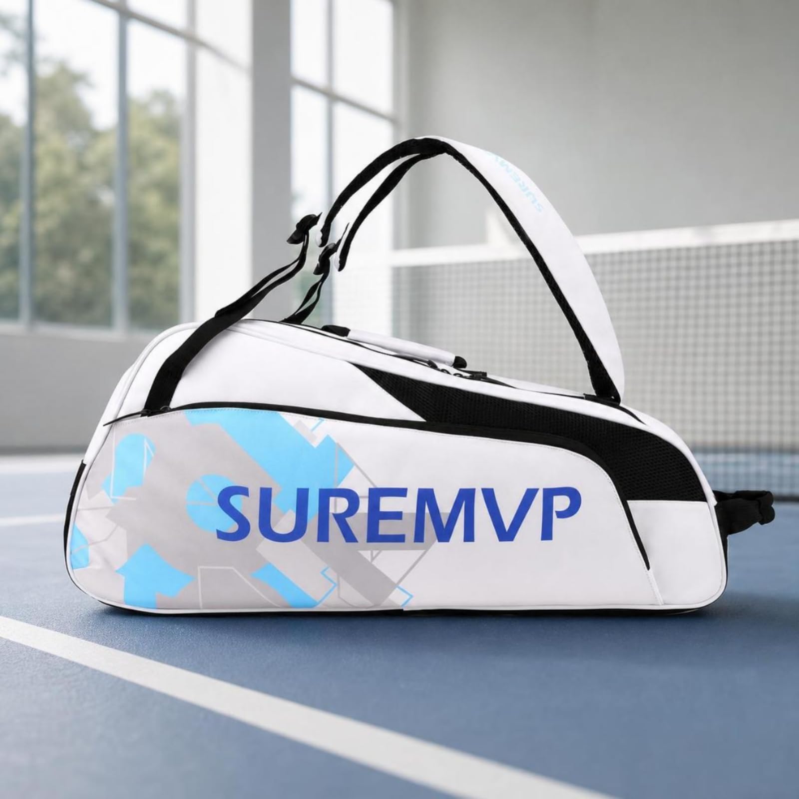 Borsa Porta Attrezzatura Sportiva Zaino Racket Borsa Tennis Borsa Padel Borsa Badminton con Struttura Robusta E Cinghie Regolabili in Oxford E PU, Array, D-10 Verde Pappagallo