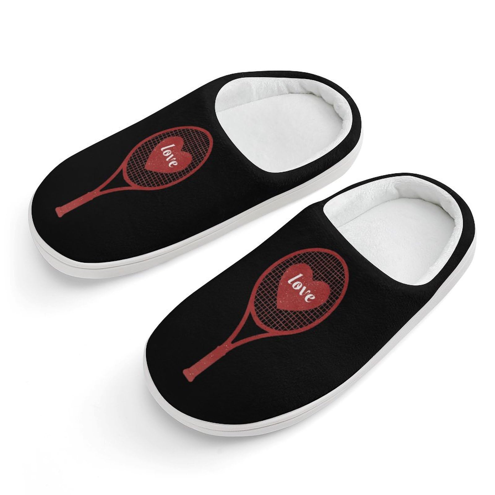 Love Tennis Cute Cotton Slippers Anti-slip House Shoes Funny Slipper Indoor Outdoor