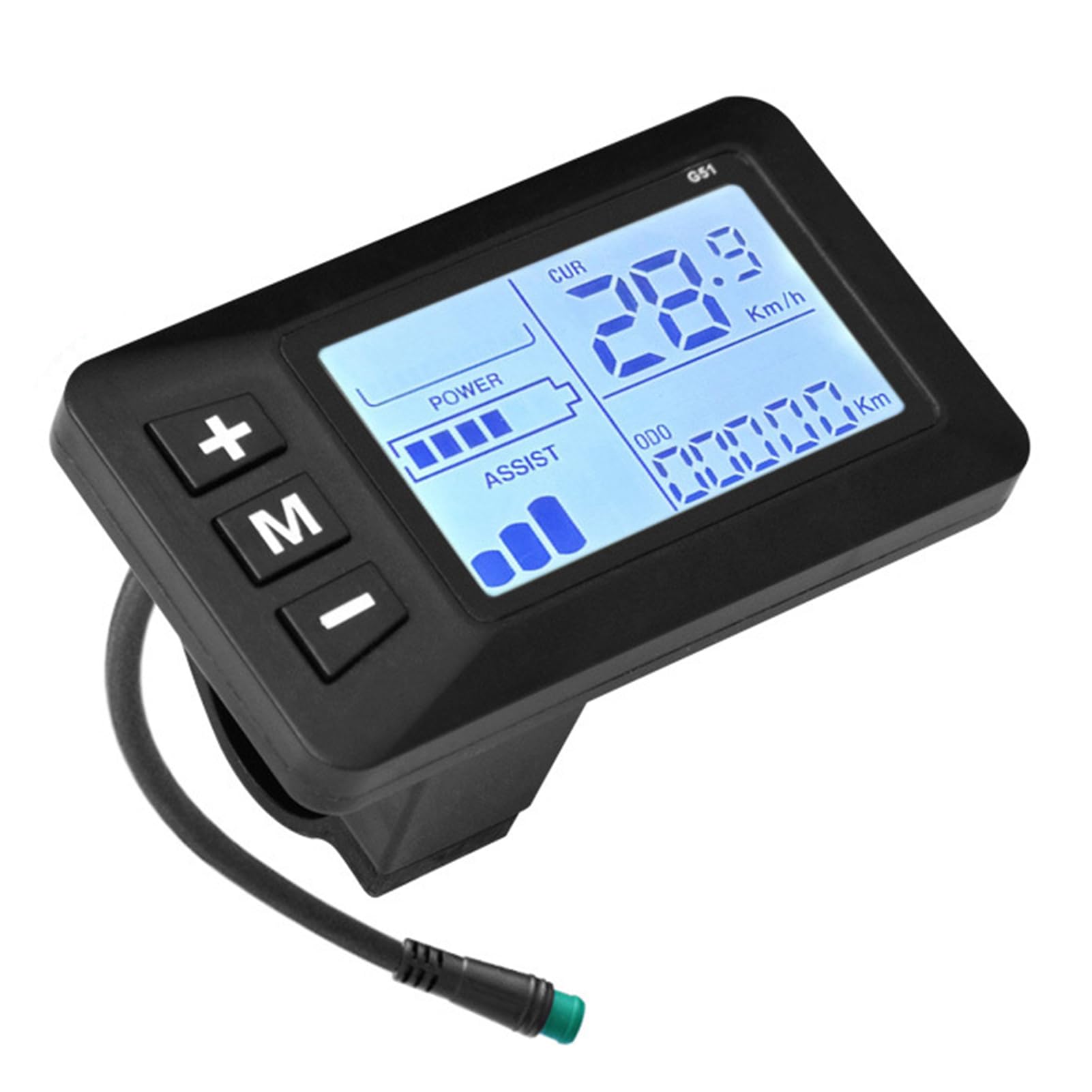Misuratore Display LCD per Bici Elettrica, Schermo del Pannello di Controllo del Misuratore Display Bici Elettrica 24V 36V 48V, Contachilometri Tachimetro per la Modifica