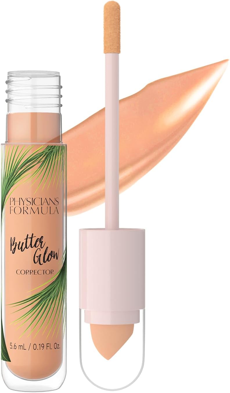 Butter Glow Corrector, Lightweight Concealer with Double Applicator Containing Highlighting and Moisturizing Ingredients, Peach
