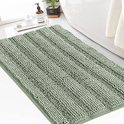 Turquoize Chenille Bath Rug - Non Slip, Shaggy, Extra Soft & Absorbent, 24