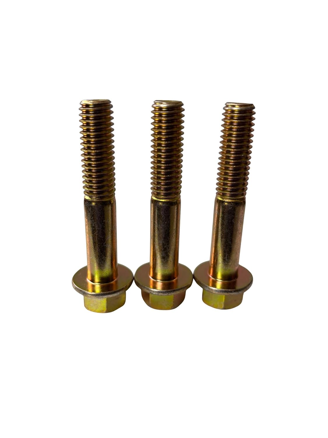 (25 Pieces) 7/16-14x2 1/2" Grade 8 Hex Flange Bolts Screws UNC Coarse Partial Threads Zinc Yellow Trivalent