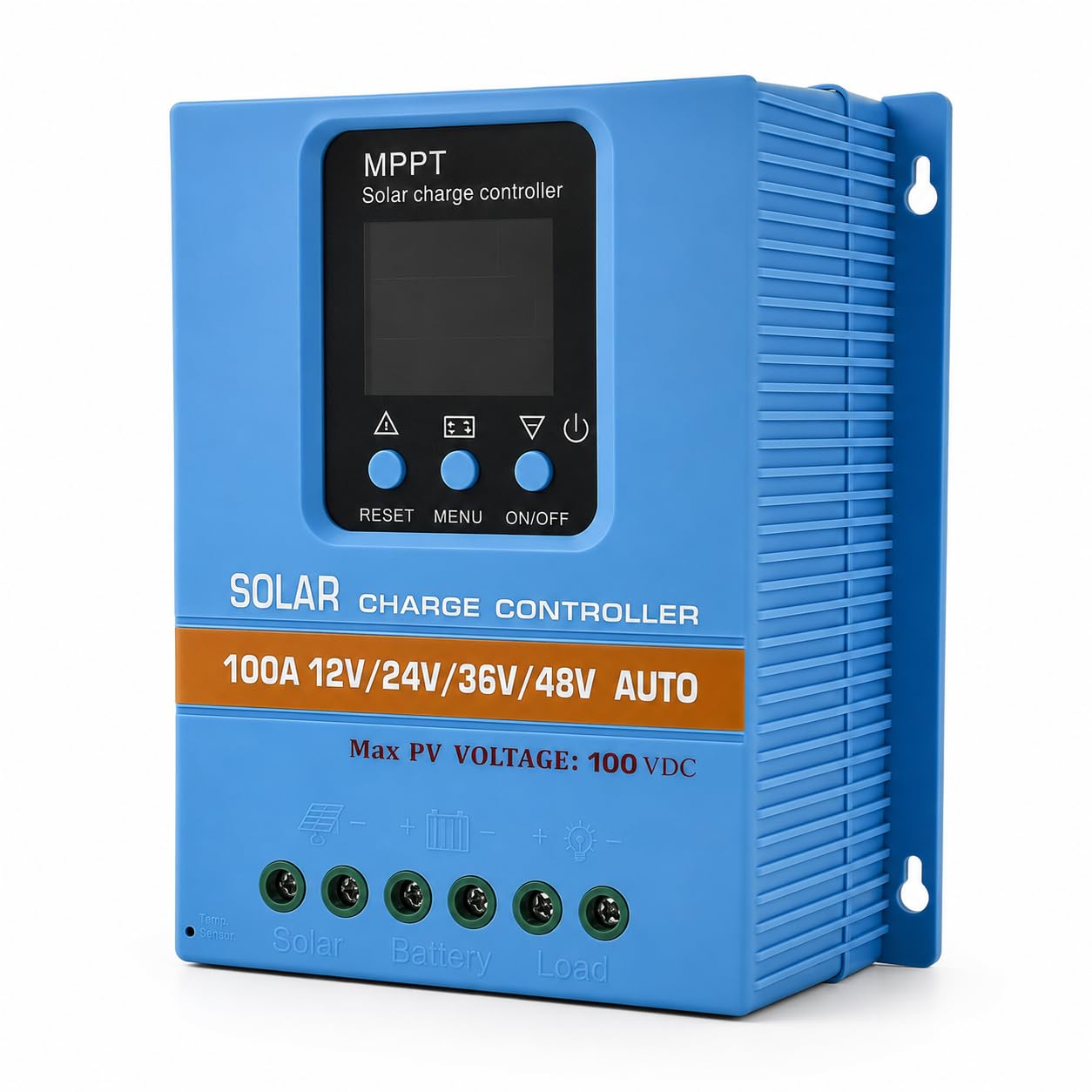 MPPT Regolatore di carica solare 60 A 12 V 24 V 36 V 48 V, regolatore solare LCD per litio/piombo | Grandi aperture di collegamento, dati chiari in tempo reale, facile montaggio a parete