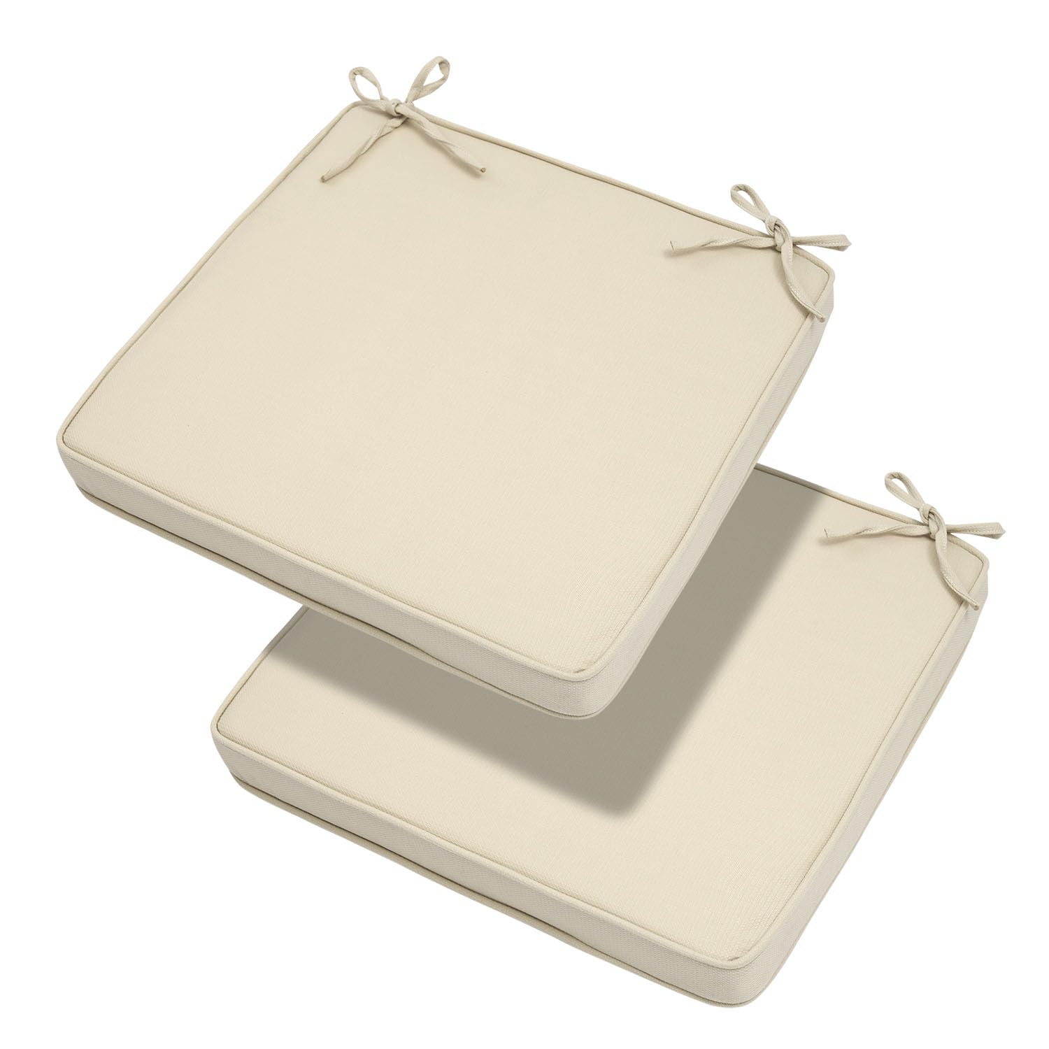 Magpie Fabrics Indoor Outdoor Waterproof Square Chair Cushion, 18" x 18" x 2.5", 2 Pack, Water Resistant Seat Cushions, for Patio Garden Office,