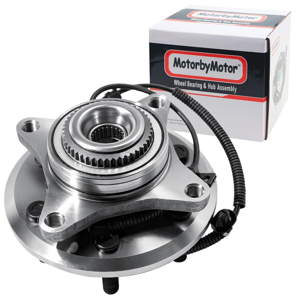 MotorbyMotor 515169 (4WD) Front Wheel Bearing and Hub Assembly with ABS 6 Lugs Fits for 2015-2017 Ford F-150 (2.7L 3.5L 5.0L Engines) Heavy Duty Low-Runout OE Directly Replacement Hub Bearing