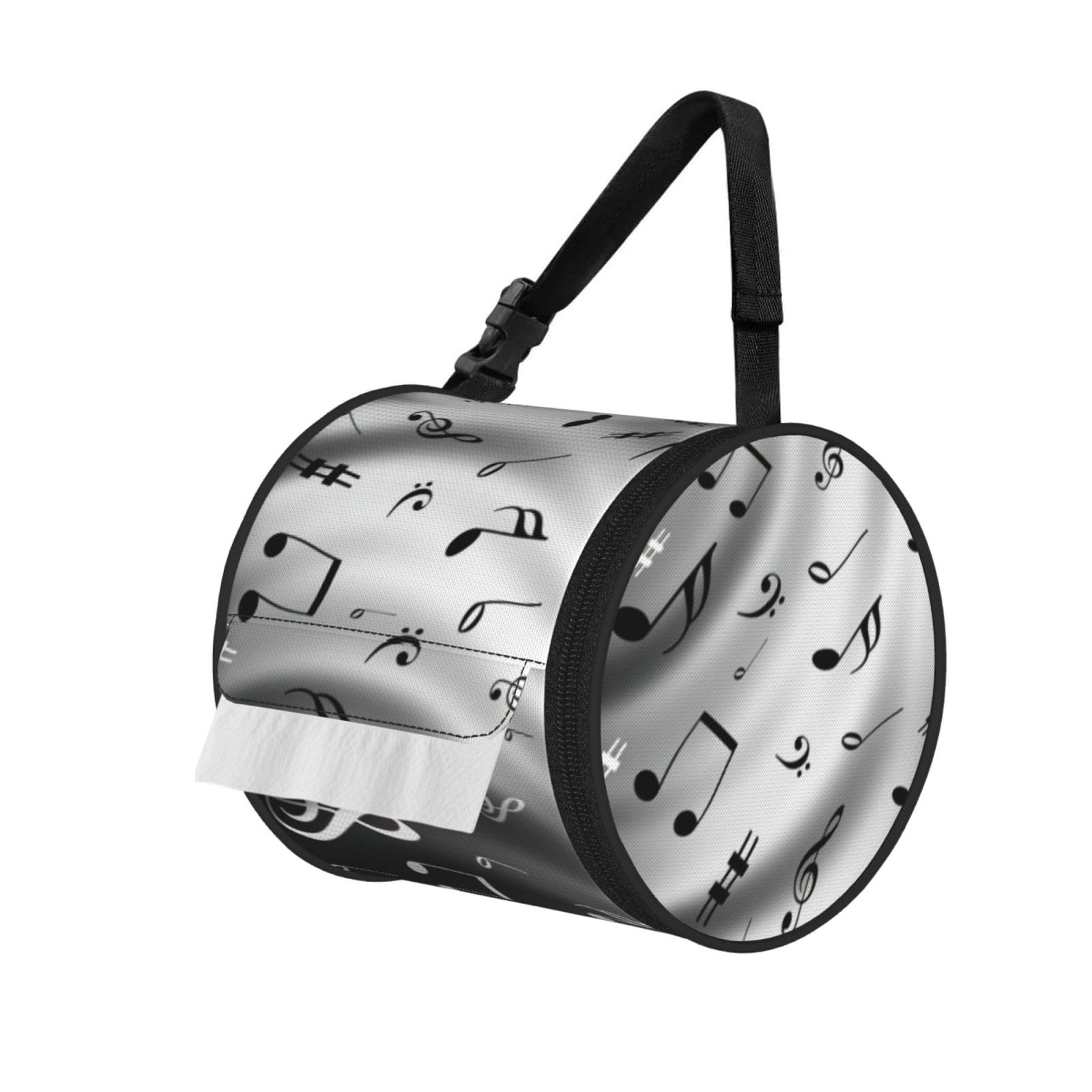 Music Print Fashion Tissues Organizer Box, Hanging Tissue Holder For Purse Coins For Car Office Daily Outing